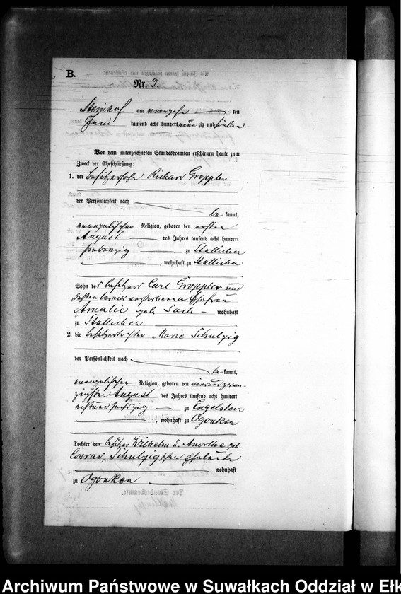 image.from.unit.number "Heiraths-Neben-Register des Preussischen Standes-Amtes Gr. Strengeln Kreis Angerburg"