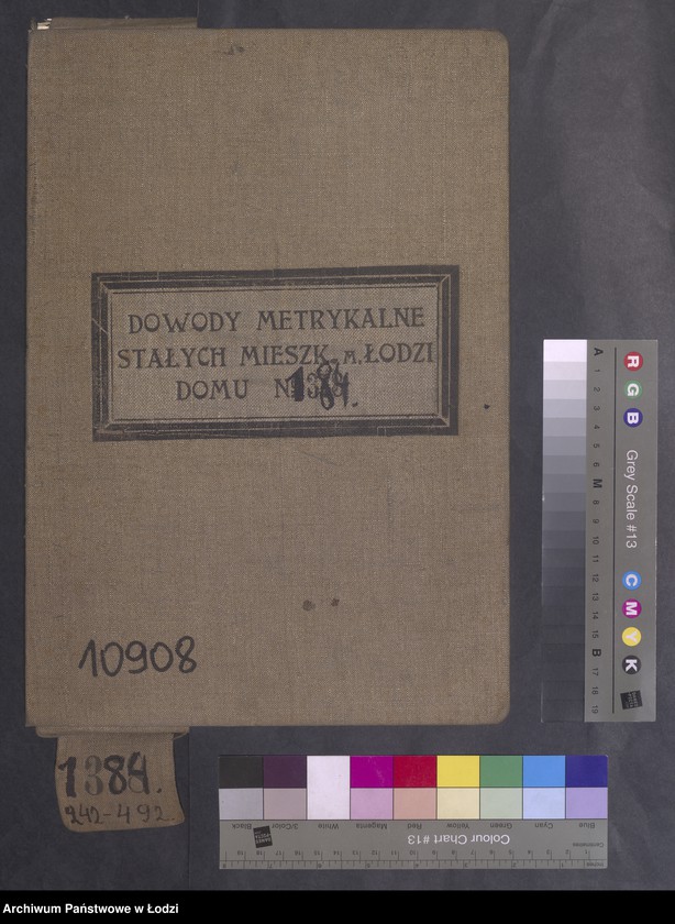 Obraz 2 z jednostki "Dowody metrykalne stałych mieszkańców m. Łodzi nr domu 1384"