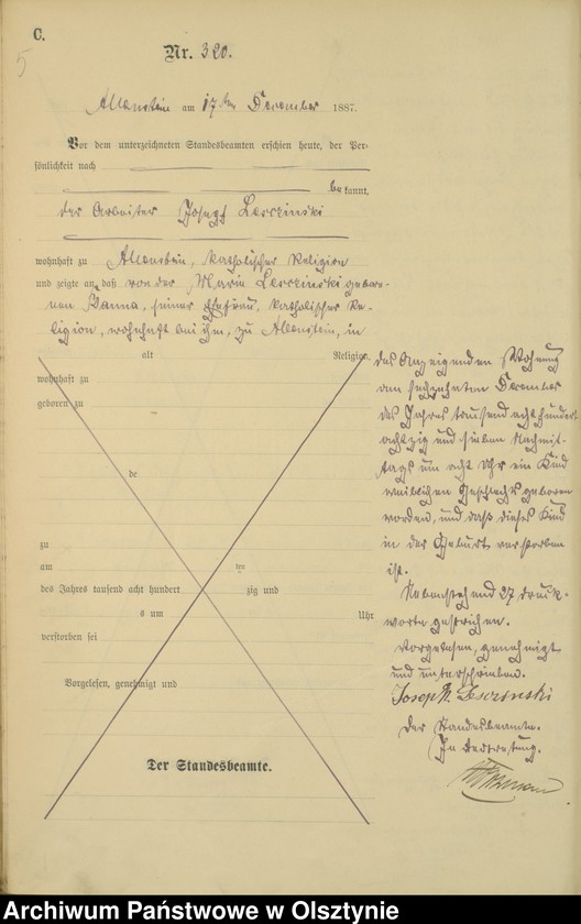 image.from.unit.number "Sterbe-Haupt-Register Tom II,Nr 317 - 332"