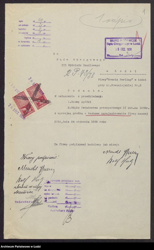 Obraz 3 z jednostki "Mendel Herling, Wolf Lejb Herling- sprzedaż skór"