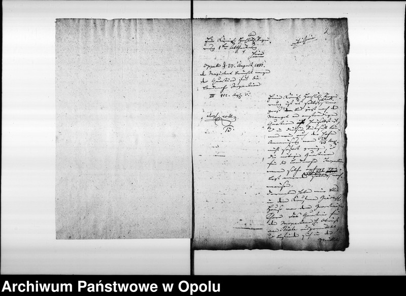 Obraz 7 z jednostki "Acta des Magistrats zu Oppeln betreffend die verlangte Zurückverlegung der Landwehr - Inspection von Neisse nach Oppeln und Ausmittelung der Quartiere für dieselbe Vol. I 1817"