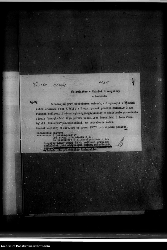 Obraz 8 z jednostki "Młyn parowy L. Bardzińskiego w Miłoslawiu powiat wrzesiński nr woj. 6227"