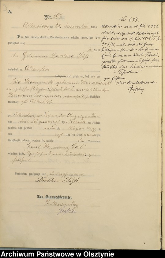 image.from.unit.number "Geburts-Haupt-Register Tom III,Nr 696 - 775"