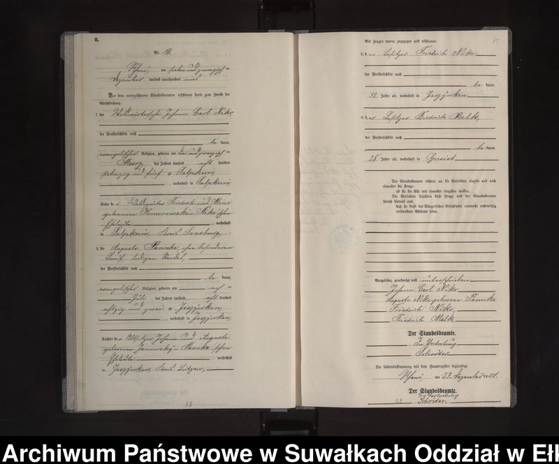 image.from.unit.number "Heiraths-Neben-Register des Königlichen Preussischen Standes-Amtes Orlen Kreis Loetzen"