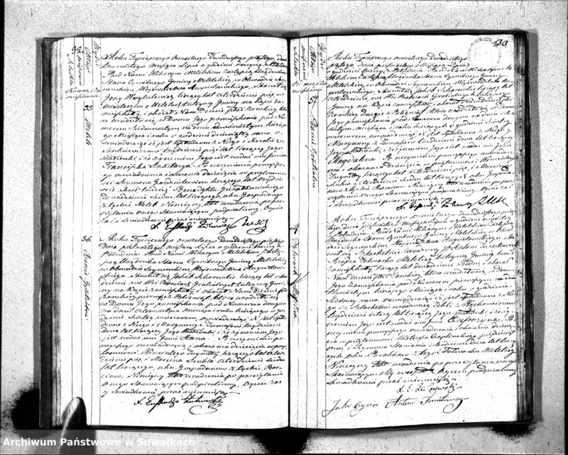 Obraz 18 z jednostki "Księga Aktów Urodzenia Urzędnika Stanu Cywilnego Gminy Metelskiey Pttu Seyneńskiego Wttwa Augustowskiego Od dnia 1- go Stycznia Tysiąc Osimset dwudziestego piątego roku 1825"