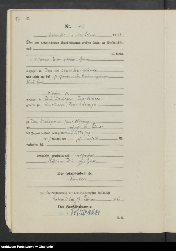 image.from.unit.number "Sterbe-Neben-Register Nr 1 - 41"