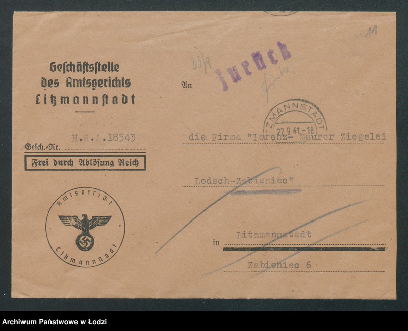 Obraz 13 z jednostki "Lorenc Maurer – cegielnia ręczna Łódź – Źabieniec"