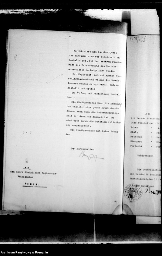 Obraz 13 z jednostki "Die Austellung und Versongung der Kommunalbeamten der Stadt Santomischel"