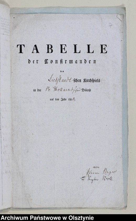 image.from.unit.number "Tabelle der Confirmanden des Liebstadschen Kirchspiels"