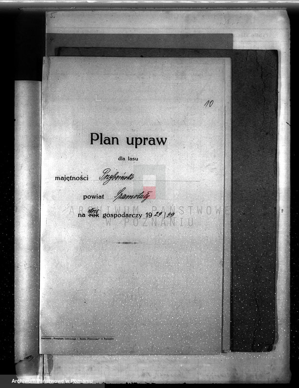 image.from.unit.number "Plan urządzenia gospodarstwa leśnego dla lasu majętności Przyborówko powiat szamotulski 1929-1939"
