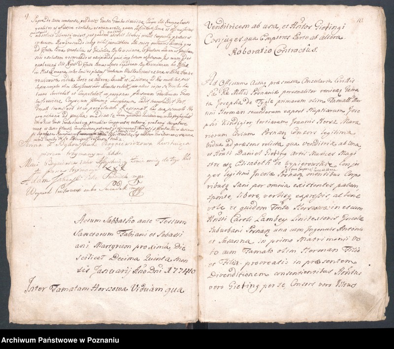 Obraz 9 z jednostki "Prothocollum nobilis officii consularis civitatis SR.Mtis Posnaniae sub notariatu nobilis Michaelis Rürer, SR.Mtis secretarii officii praesentis notarii in anno domini 1774 inhoatum."