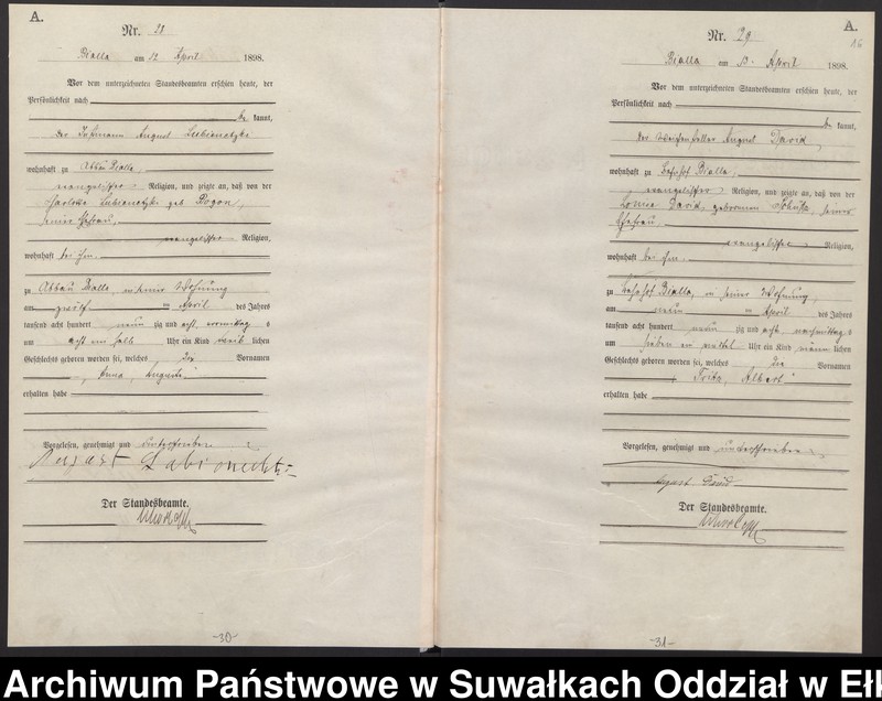 image.from.unit.number "Geburts-Haupt-Register des Königlichen Preussischen Standes-Amtes Bialla Kreis Johannisburg"
