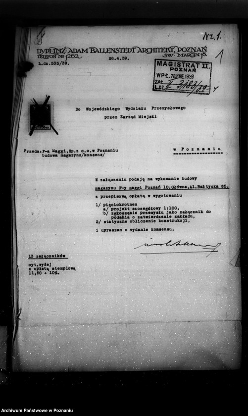 Obraz 6 z jednostki "Rozbudowa fabryki "Maggi" Spółka z ograniczoną odpowiedzialnością Poznań 10 Bałtycka 85"