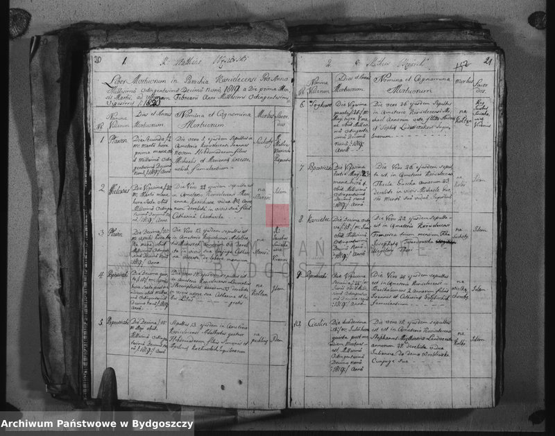 image.from.unit.number "Duplicate der Kirchen Bücher von Kościelec"