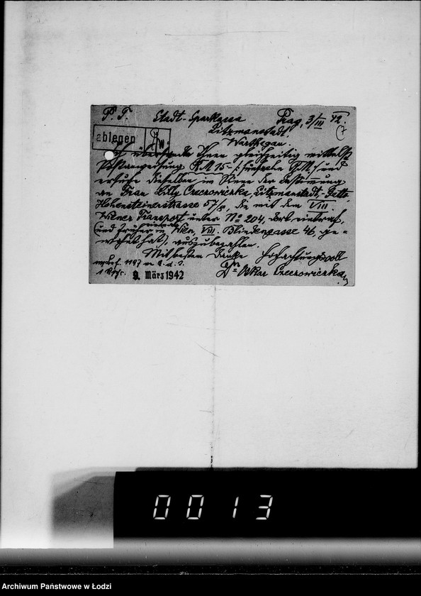 Obraz 11 z jednostki "Betr.Korrespondenz Buchhaltung mit dem Ä[ltesten] d[er] J[uden] Nr.801-1200"