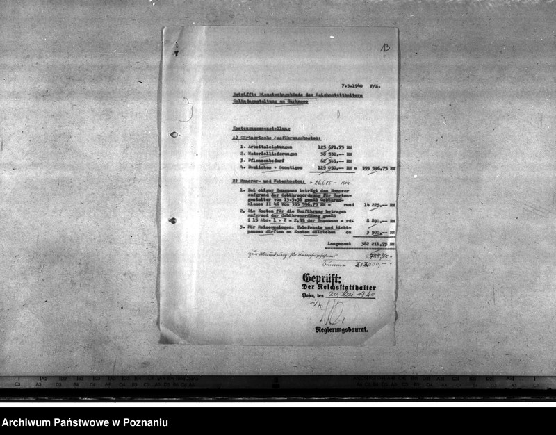 Obraz 8 z jednostki "Dienstwohngebäude - Reichsstatthalter Posen. Kostenvoranschlag, Baubeschreibung"