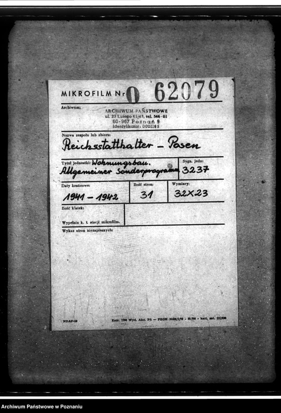 Obraz 2 z jednostki "Wohnungsbau. Allgemeiner Sonderprogramm"