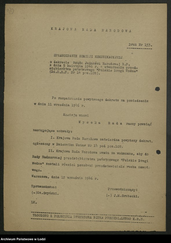 Obraz 14 z jednostki "[Materiały Ignacego Logi - Sowińskiego posła do Krajowej Rady Narodowej i Sejmu Ustawodawczego]"