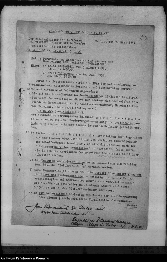 Obraz 17 z jednostki "Umbauten des Hotels de Rome in Posen, des Deutschen Schlosses, des Erholungsheimes der Reichsstatthalterei in Strohfelde, der Gauhalle und des Gauhotels"