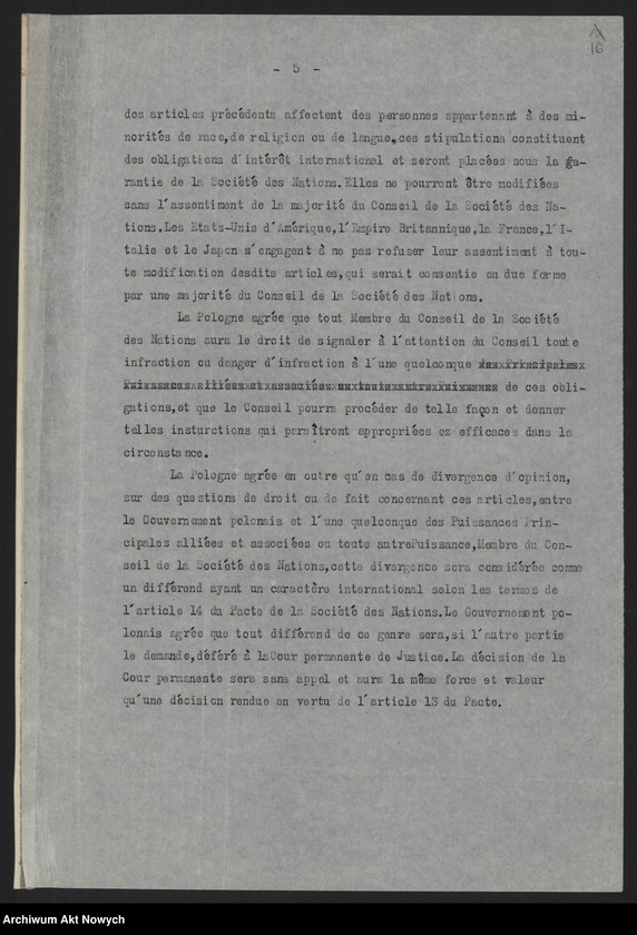 image.from.unit.number "Sprawa mniejszości narodowych w Polsce na Konferencji Pokojowej. Projekty traktatu o mniejszościach. Stanowisko Delegacji Polskiej. Oświadczenia, korespondencja, wycinek prasowy"