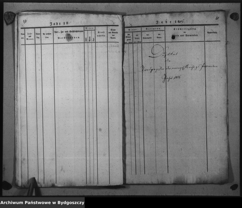 image.from.unit.number "Duplikat der Tauf - Trau - und Todtregister der evangelischen Kirche zu Inowrazlaw Jahr 1851"