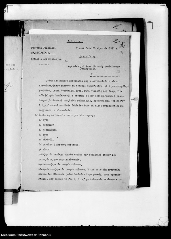 Obraz 7 z jednostki "/Pisma ogólne wojewody, materiały dotyczące starostów i wojewodów itp../"