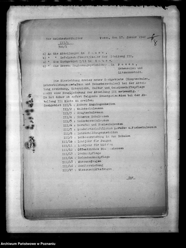 Obraz 12 z jednostki "Organisationsangelegenheiten. Landjahrverwaltung. Schulaufsicht über Volks- und Haupt- Schulen. Tätigkeitsbericht der Berufs- und Fachschulen"