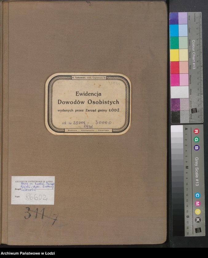 image.from.unit.number "Ewidencja dowodów osobistych wydanych przez Zarząd gminy Łódź od nr 25001 do 30000"