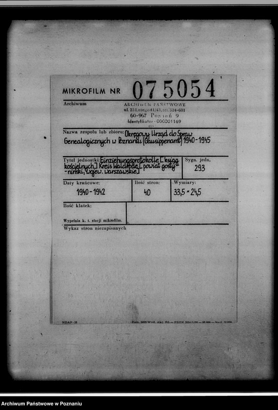 image.from.unit.number "Einziehungsprotokolle [ksiąg kościelnych] Kreis Waldrode [powiat gostyniński, województwo warszawskie]"