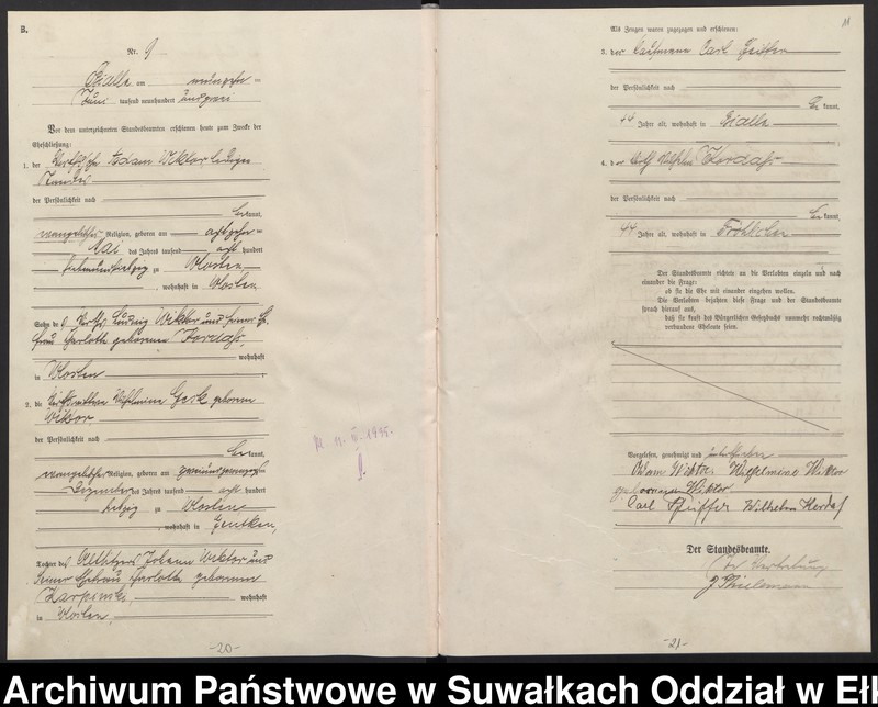 image.from.unit.number "Heiraths-Haupt-Register des Königlichen Preussischen Standes-Amtes Bialla Kreis Johannisburg"