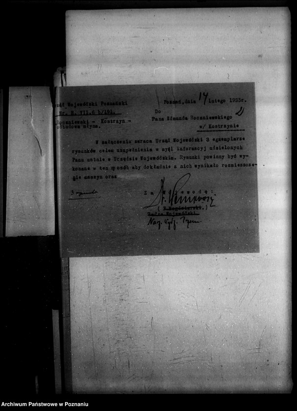 image.from.unit.number "Zatwierdzenie zakładu przemysłowego /młyna motorowego/ E. Raczniewskiego w Kostrzynie powiat średzki"