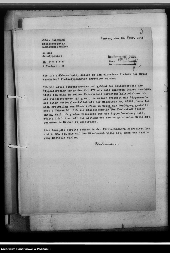 Obraz 7 z jednostki "[Korespondencja w sprawach organizacyjnych], Kreissippenamt Samter [Szamotuły]"