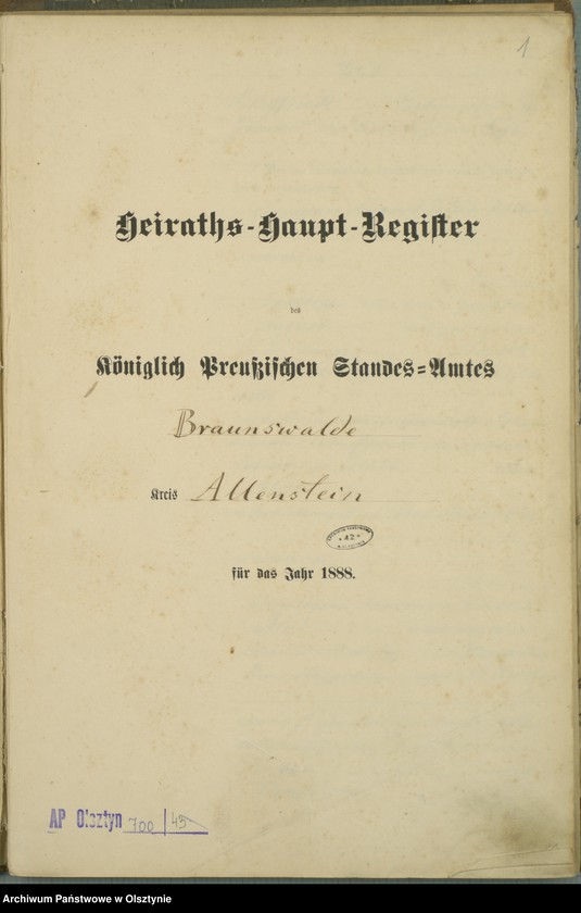 image.from.unit.number "Heiraths-Haupt-Register Nr 1 - 20"