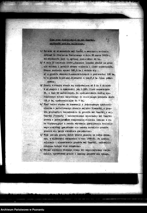 image.from.unit.number "Scalenie gruntów we wsi Czartki /gmina Zborów powiat kaliski/"