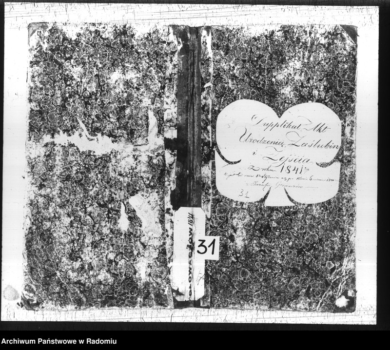 image.from.unit.number "Duplikat akt urodzenia, zaślubin i zeyścia z roku 1841 to jest od dnia 1 stycznia aż po koniec grudnia z parafii Głowaczów"