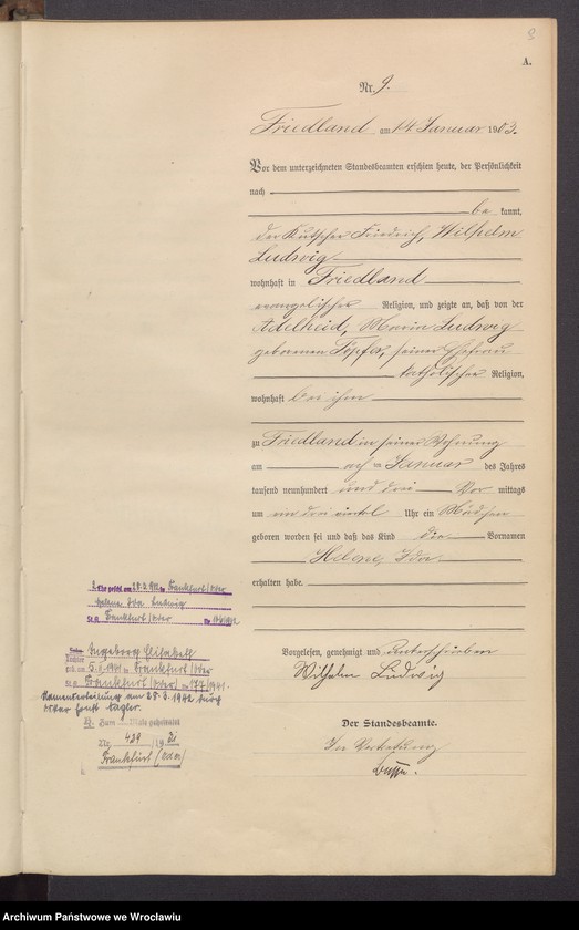 image.from.unit.number "Księga urodzeń USC Mieroszów (Friedland) 1903"