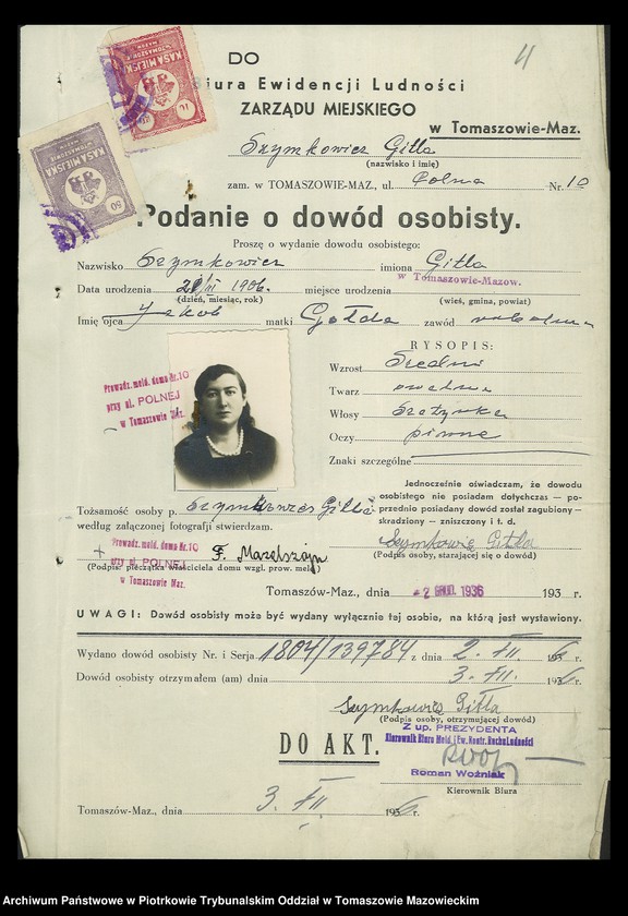 image.from.unit.number "Dowodów osobistych od nr 1801 do 2050. Tom X"