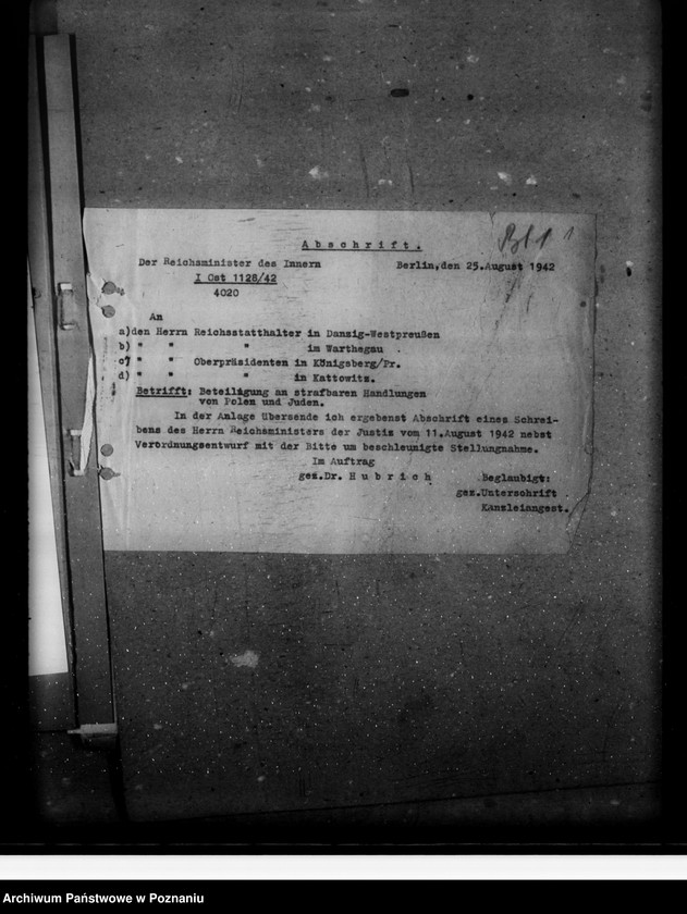 Obraz 5 z jednostki "Verordnung über die Strafbarkeit der Beteiligung an strafbaren Handlungen von Polen und Juden"