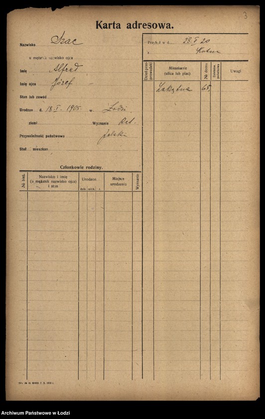 Obraz 5 z jednostki "[Spis ludności Łodzi] Syta-Szadkowski"