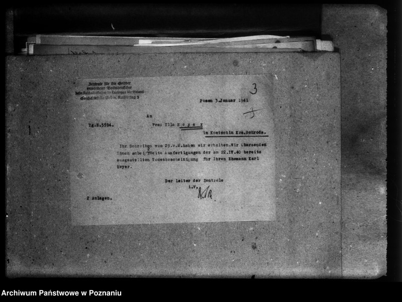 Obraz 7 z jednostki "Korespondencja w sprawie Niemców z różnych powiatów, którzy zginęli w 1939 roku"