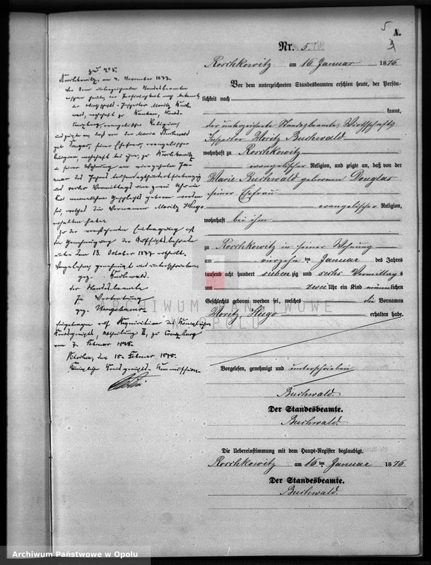 image.from.unit.number "Geburts-Neben-Register Standesamts Roschkowitz pro 1876"