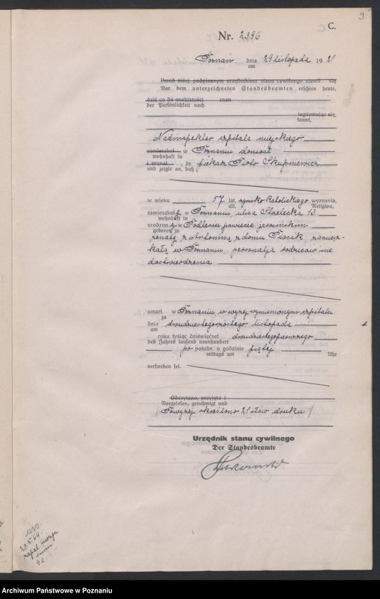 Obraz 11 z jednostki "Księga miejscowa zgonów tom V [Rejestr główny zgonów]"