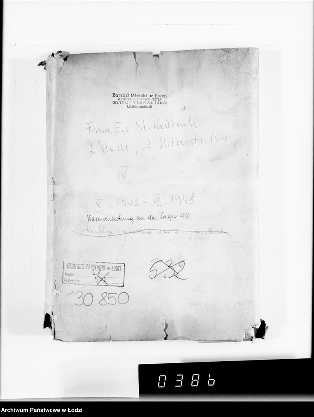 Obraz 4 z jednostki "F-ma St.Weilbach Litzmannstadt IV Warenverwertung an Lager 99"