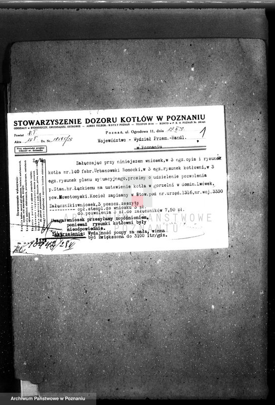 Obraz 5 z jednostki "Gorzelnia rolnicza maj. Lwówek, własność St. Łąskiego nr woj. kotła 6244"