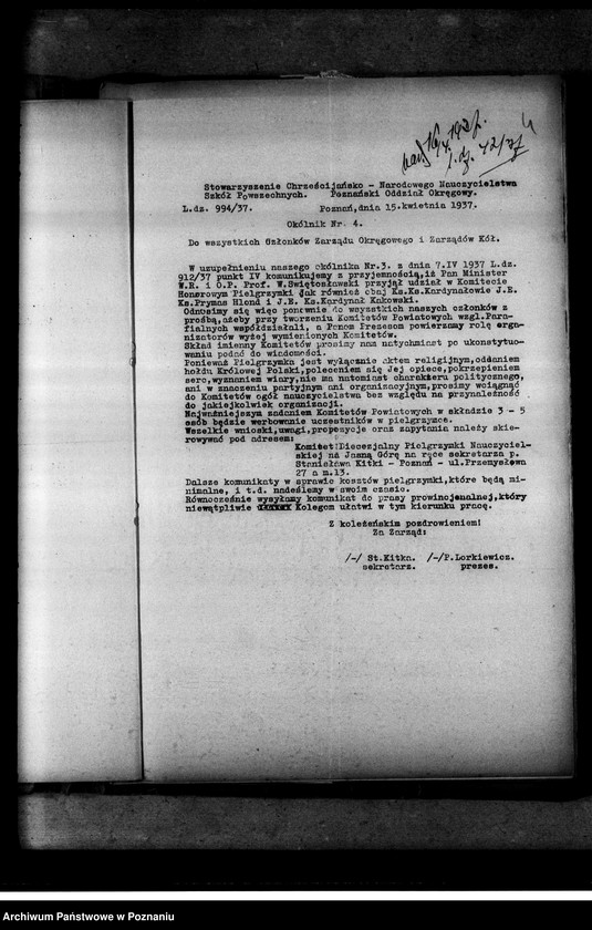 Obraz 8 z jednostki "Okólniki Zarządu Głównego i Okręgowego"