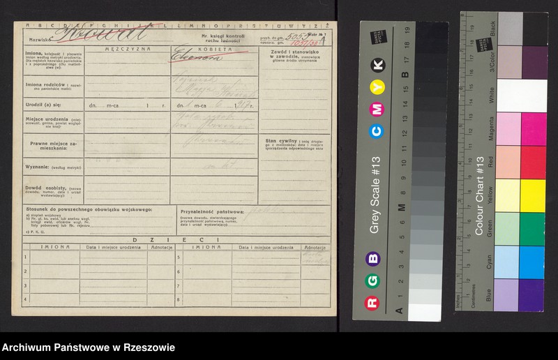 Obraz 3 z jednostki "Kartoteki kontroli ruchu ludności Litera: K"