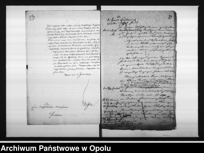 Obraz 20 z jednostki "Acta des Magistrats zu Oppeln betreffend: die Vermiethung zweier Wohnungs - Locale in dem zur Kranken Anstalt acquirirten ehemaligen Jesuiten-Collegien-Gebäude hieselbst Vol. I de Anno 1837"
