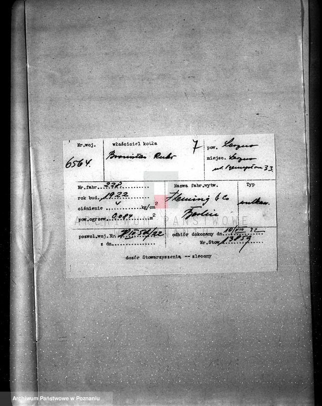 Obraz 8 z jednostki "Spis udzielonych pozwoleń kotłowych powiat mogileński"