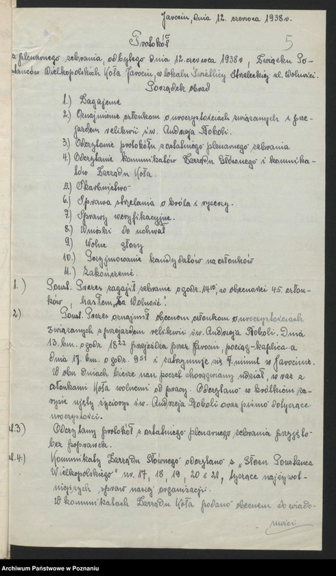 Obraz 7 z jednostki "Akta Koła Jarocin im. Ostroróg Górzyńskiego."