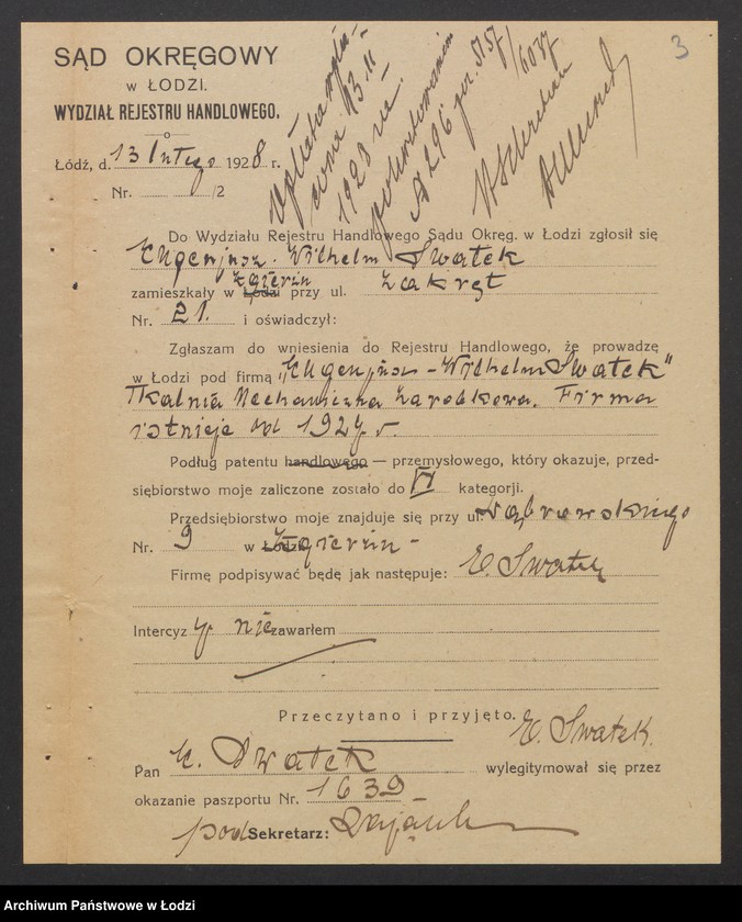 Obraz 5 z jednostki "Eugeniusz Wilhelm Swatek – tkalnia mechaniczna w Zgierz"